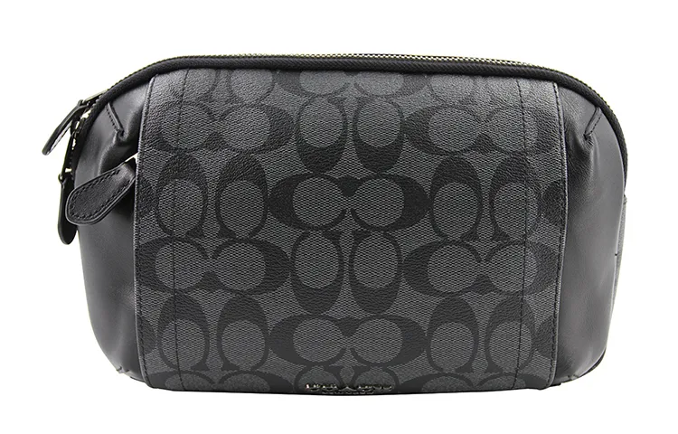 COACH Graham Leather Fanny Pack Large Men's Gray Black
