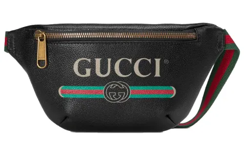 GUCCI Print Belt Bag Vintage Logo Small Black
