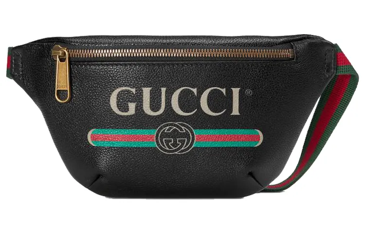 GUCCI Print Belt Bag Vintage Logo Small Black