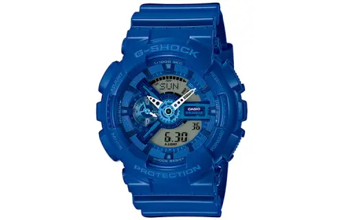 CASIO Men Liquid Crystal/Analog Dual Display Series Blue Watch GA-110BC-2A