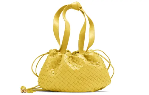 Bottega Veneta Fabric One Shoulder Handbag, Crossbody Bag Mini Women's Butter Yellow