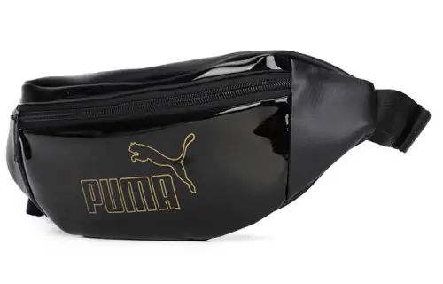 PUMA Shiny Patent Leather Shoulder Bag, Crossbody Bag, Fanny Pack Regular Unisex Black
