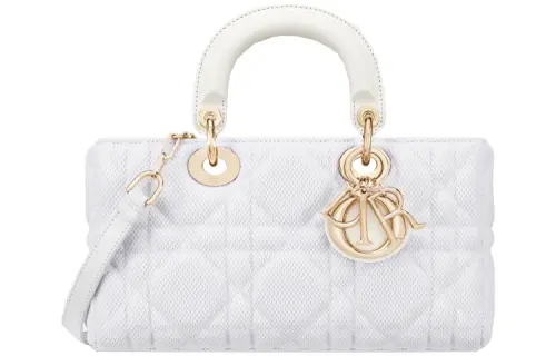 DIOR Lady D JOY Technical Fabric Handbag, Shoulder Bag, Crossbody Bag Women's White