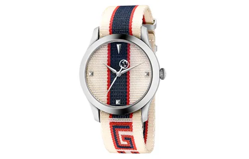 GUCCI G Timeless Collection Wrist Watches Quartz Movement Fabric Strap White Dial Men's Watches