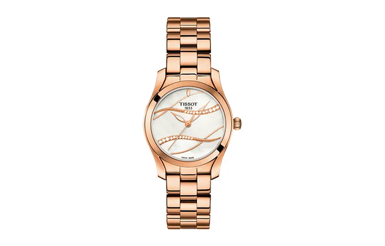TISSOT Tissot, quartz waterproof women's watch, white dial, case stainless steel, quartz mechanism, 30meter, 30mm