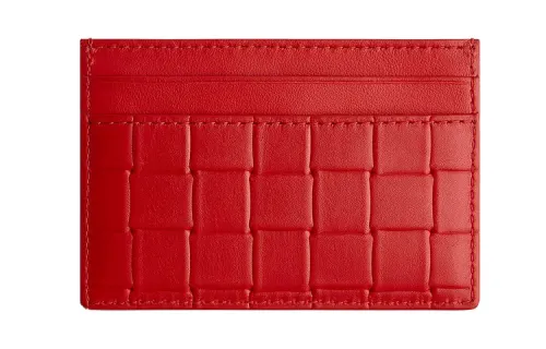 Bottega Veneta Print Cow Leather Card Holder Men's Red