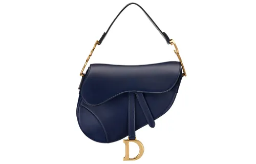 DIOR Saddle Calfskin Saddle Bag, Shoulder Bag, Handbag Women's Indigo