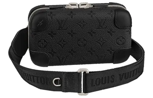 LOUIS VUITTON HORIZON CLUTCH Taurillon Cow Leather Box Bag, Sling Bag, Shoulder Bag, Clutch Men's Black