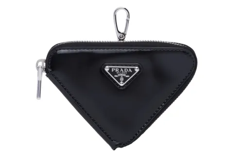 PRADA Shiny Leather Clutch Mini Women's Black