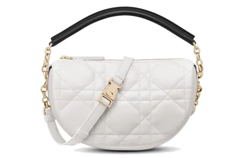 DIOR Sheepskin Handbag, Shoulder Bag, Handbag Small Women's White