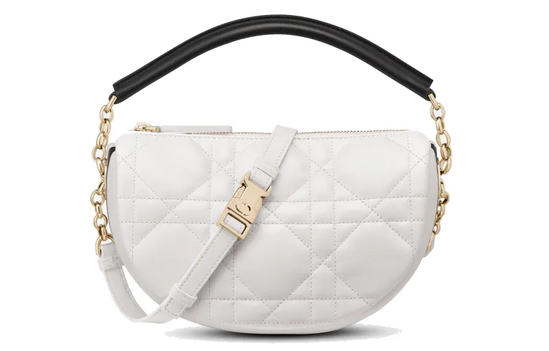 DIOR Sheepskin Handbag, Shoulder Bag, Handbag Small Women's White