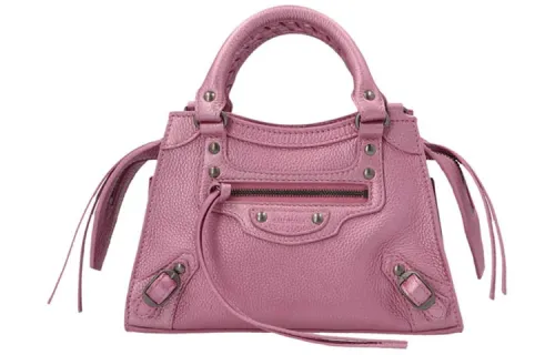Balenciaga Cow Leather Handbag Mini Women's Pink