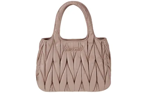 MIU MIU Sheepskin Handbag Women's Pink