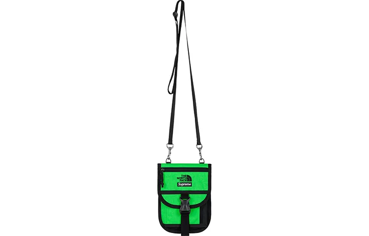 Supreme X The North Face Collaboration Nylon Fabric Cell Phone Pouch, Crossbody Bag Regular Unisex Green