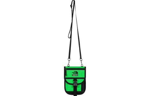 Supreme X The North Face Collaboration Nylon Fabric Cell Phone Pouch, Crossbody Bag Regular Unisex Green