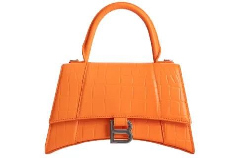 Balenciaga Calfskin Hourglass Bag, Shoulder Bag, Crossbody Bag, Handbag Women's Orange
