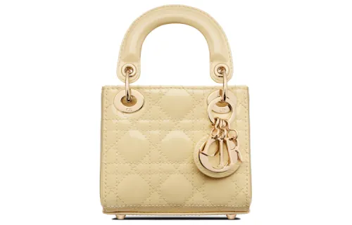 DIOR Lady Dior Patent Leather, Cow Leather Lady Dior Bag, Shoulder Bag, Crossbody Bag, Handbag Extra Mini Women's