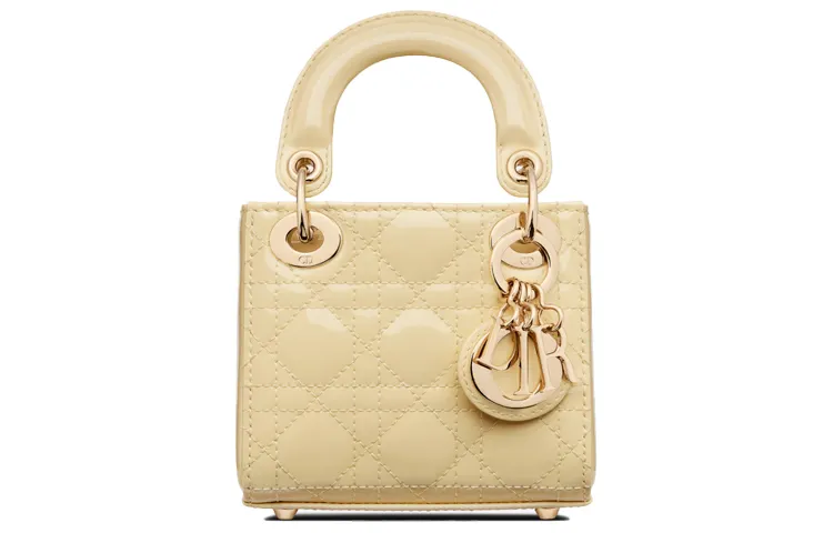 DIOR Lady Dior Patent Leather, Cow Leather Lady Dior Bag, Shoulder Bag, Crossbody Bag, Handbag Extra Mini Women's