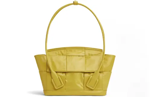 Bottega Veneta ARCO Without Strap Calfskin One Shoulder Handbag Women's Mustard Yellow