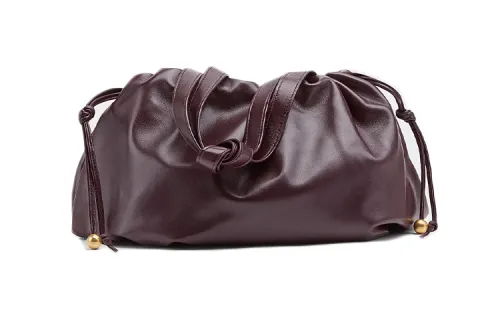 Bottega Veneta Cow Leather Clutch Medium Women's Grape Purple