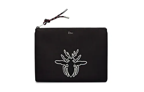 DIOR Quarterly New Products Canvas Clutch Men's Black