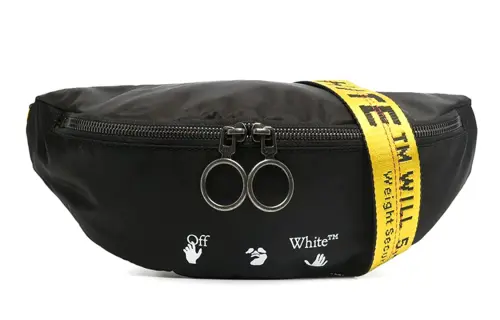 OFF WHITE Polyamide Crossbody Bag, Sling Bag, Fanny Pack Unisex Black