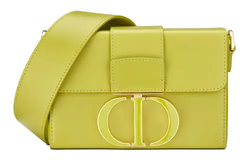 DIOR 30 Montaigne Cow Leather Crossbody Bag, Shoulder Bag Women's Green Yellow