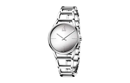 CALVIN KLEIN Elegant Collection Wrist Watches Quartz Movement Stainless Steel Watchband Silver Dial Women's