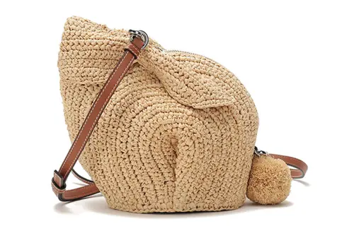 LOEWE Woven, Straw Woven Vacation Bag, Shoulder Bag, Crossbody Bag Mini Women's Natural