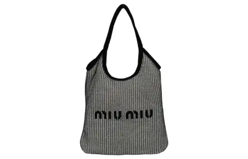 MIU MIU Cow Leather Handbag Women's Black