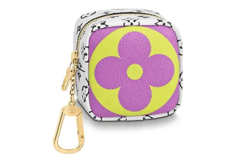 LOUIS VUITTON Cube Coin Purse Monogram Giant Pink/Lilac