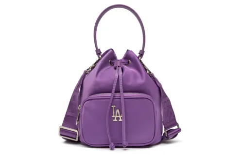 MLB Nylon Fabric Bucket Bag, Handbag, Crossbody Bag Regular Unisex Purple