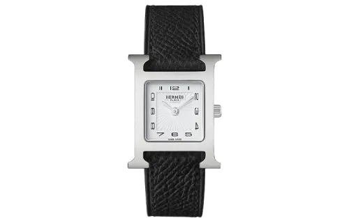 HERMES Heure H Collection Wrist Watches Quartz Movement Calfskin Strap White Dial Women's Watch W036704WW00