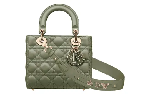 DIOR Lady Dior Sheepskin Shoulder Bag, Crossbody Bag, Handbag Small Women's Pine Green Color