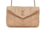 SAINT LAURENT Lambskin Cloud Bag, Pillow Bag, Shoulder Bag, Crossbody Bag Mini Women's Dark Beige