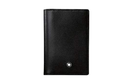 MONTBLANC Meisterstuck Bifold Grain Cow Leather Business Card Holder Wallet Men's Black