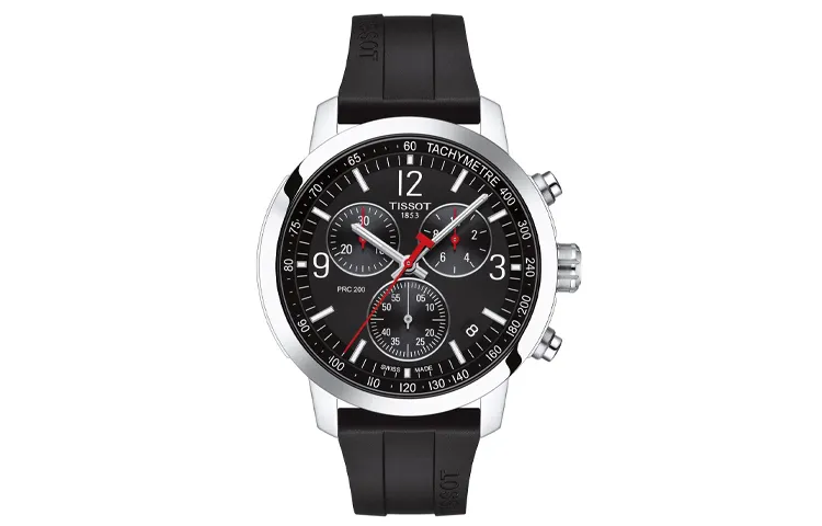 TISSOT PRC 200 Junchi Collection Quartz Movement Men's Watches Watch 42mm Black Dial Stainless Steel Case