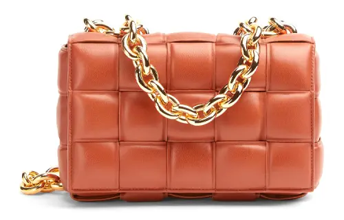 Bottega Veneta Chain Cassette Crossbody Bag Maple