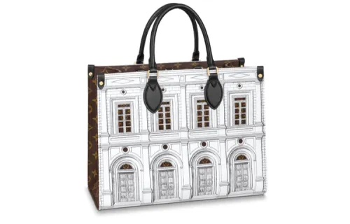 LOUIS VUITTON X Fornasetti Onthego Mm Black/White Calfskin