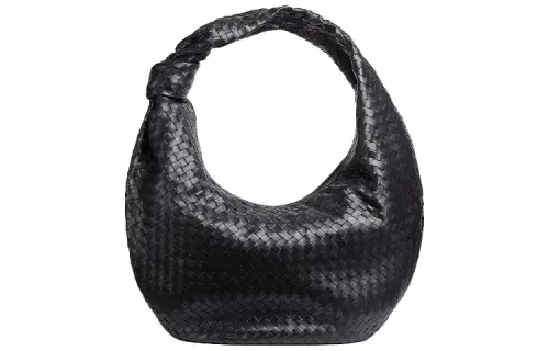 Bottega Veneta Jodie Leather One Shoulder Handbag Women's Nero Green