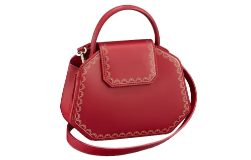 CARTIER Guirlande Calfskin Handbag, Shoulder Bag, Crossbody Bag Mini Women's Red