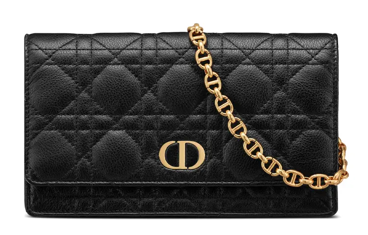 DIOR Caro Soft Cow Leather Fanny Pack, Clutch Bag, Shoulder Bag, Crossbody Bag Women's Black