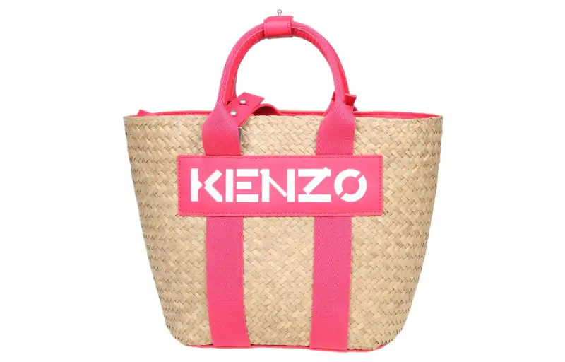 KENZO Polyester Baskets Bag, Crossbody One Shoulder Handbag Women's Pink/Beige