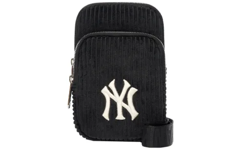 MLB New York Yankees Corduroy Cell Phone Pouch, Shoulder Bag, Crossbody Bag Unisex Black