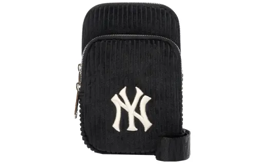 MLB New York Yankees Corduroy Cell Phone Pouch, Shoulder Bag, Crossbody Bag Unisex Black