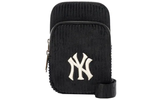 MLB New York Yankees Corduroy Cell Phone Pouch, Shoulder Bag, Crossbody Bag Unisex Black