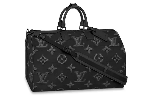LOUIS VUITTON Keepall Leather Travel Bag Men's