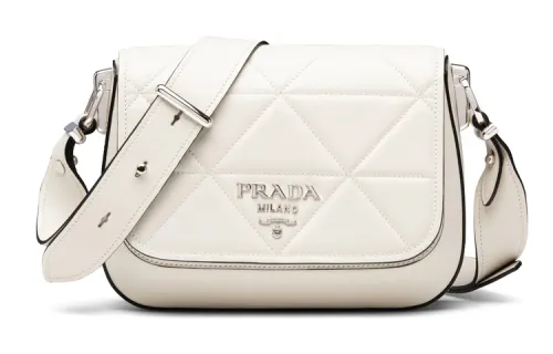 PRADA Spectrum Leather Crossbody Bag, Shoulder Bag Women's Chalk White