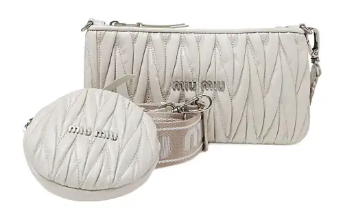 MIU MIU Patent Leather Crossbody Bag, Shoulder Bag Women's Light Umber