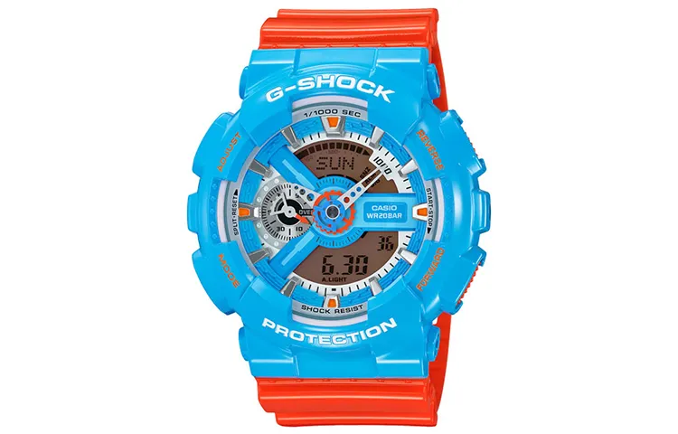 CASIO Men Liquid Crystal/Analog Dual Display Series Blue Watch GA-110NC-2A